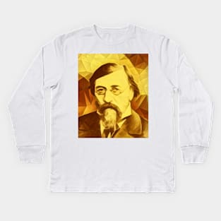 Nikolay Chernyshevsky Golden Portrait | Nikolay Chernyshevsky Artwork 9 Kids Long Sleeve T-Shirt